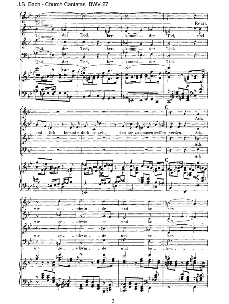 BWV27Werweiss,wienahemirmeinEnde!_一万首著名钢琴曲谱哈农贝多芬合集视频教学电子版高清无水印可打印_1古典钢琴知名音乐家谱_巴赫钢琴谱全集_J.S巴赫作品全集
