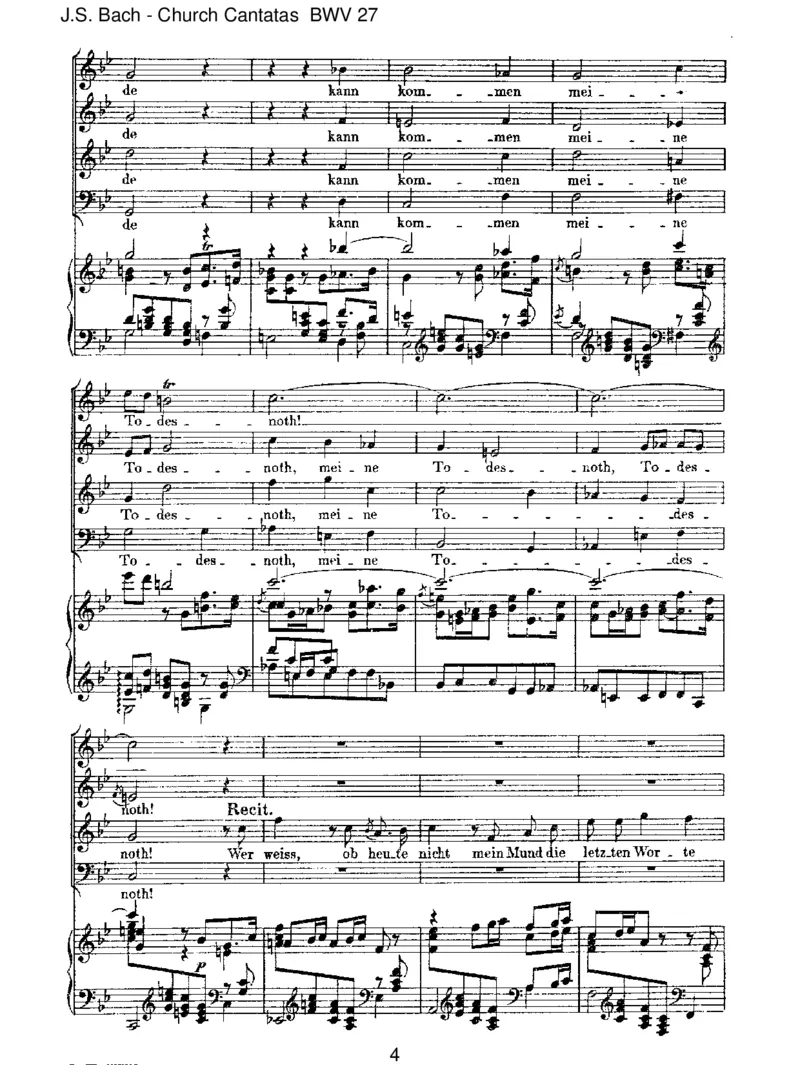 BWV27Werweiss,wienahemirmeinEnde!_一万首著名钢琴曲谱哈农贝多芬合集视频教学电子版高清无水印可打印_1古典钢琴知名音乐家谱_巴赫钢琴谱全集_J.S巴赫作品全集