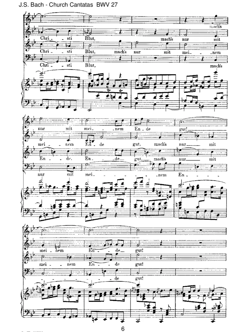 BWV27Werweiss,wienahemirmeinEnde!_一万首著名钢琴曲谱哈农贝多芬合集视频教学电子版高清无水印可打印_1古典钢琴知名音乐家谱_巴赫钢琴谱全集_J.S巴赫作品全集