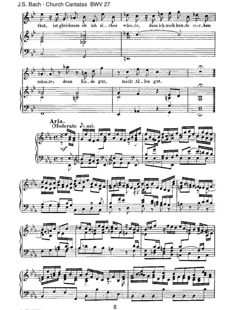 BWV27Werweiss,wienahemirmeinEnde!_一万首著名钢琴曲谱哈农贝多芬合集视频教学电子版高清无水印可打印_1古典钢琴知名音乐家谱_巴赫钢琴谱全集_J.S巴赫作品全集