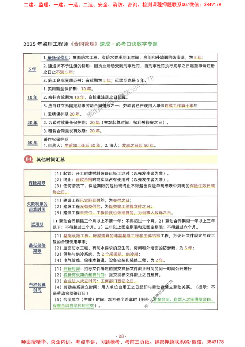 25年监理土建全科-7天速成监理必考口诀数字专题_监理工程师_2025监理工程师_2025年监理工程师SVIP_2025年监理合同管理SVIP_01-精华文档✿电子教材✿历年真题