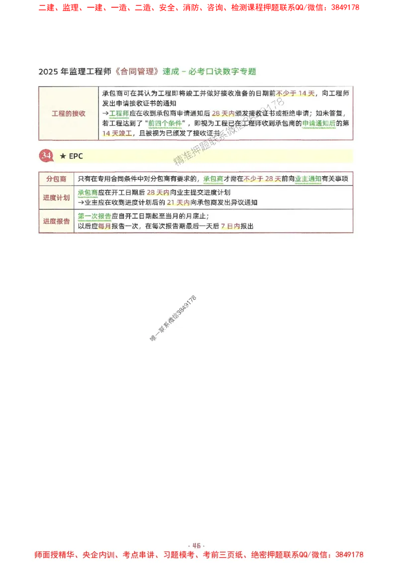 25年监理土建全科-7天速成监理必考口诀数字专题_监理工程师_2025监理工程师_2025年监理工程师SVIP_2025年监理合同管理SVIP_01-精华文档✿电子教材✿历年真题