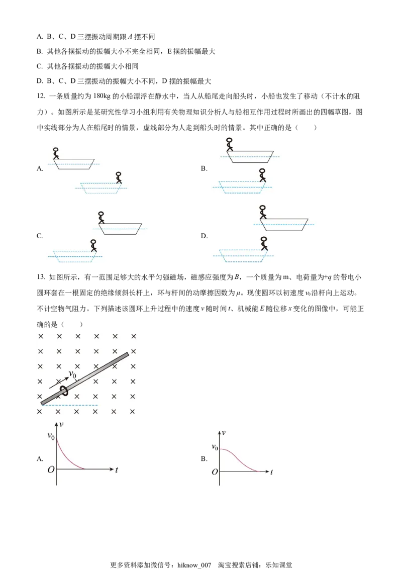 选择性必修二期中试卷二（原卷版）_E015高中全科试卷_物理试题_选修2_3.期中测试_选择性必修二期中试卷二