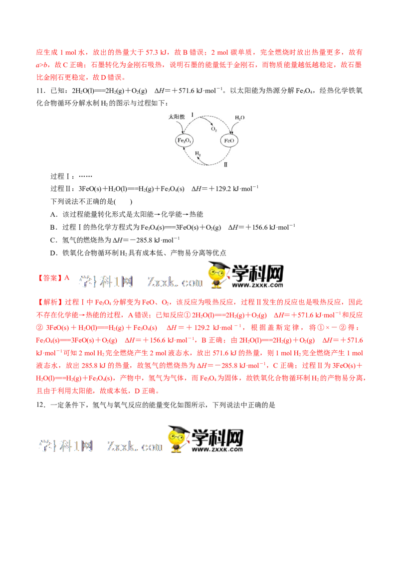 第一单元化学反应的热效应-冲刺期末高二化学期末单元复习测试（人教版2019选择性必修1）（解析版）_E015高中全科试卷_化学试题_选修1_3.新版人教版高中化学试卷选择性必修1