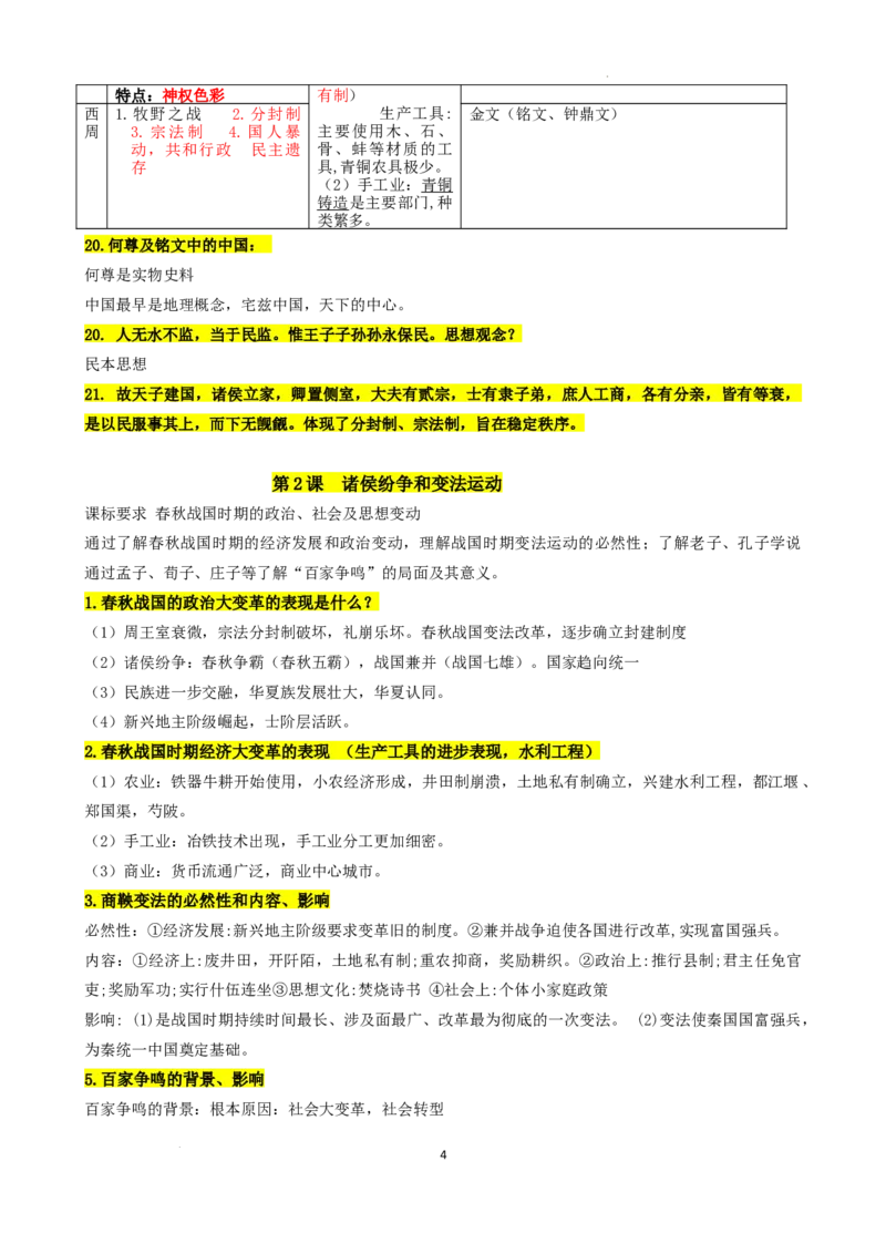 高中历史统编版（2019）必修中外历史纲要上册_E015高中全科试卷_历史试题_必修上_6.知识汇总