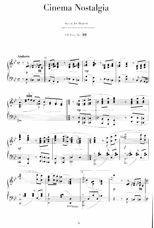 36、久石让-独奏作品乐谱（47页，共11首）_一万首著名钢琴曲谱哈农贝多芬合集视频教学电子版高清无水印可打印_3流行音乐谱_流行钢琴谱合集形式_高清PDF无水印