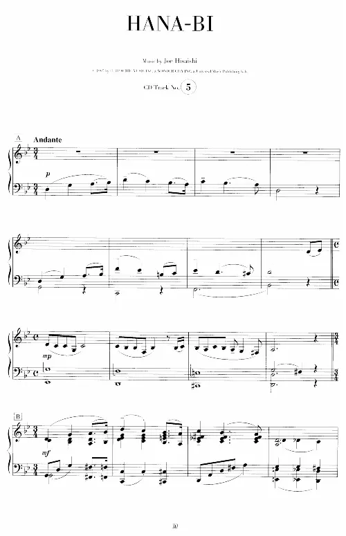 36、久石让-独奏作品乐谱（47页，共11首）_一万首著名钢琴曲谱哈农贝多芬合集视频教学电子版高清无水印可打印_3流行音乐谱_流行钢琴谱合集形式_高清PDF无水印