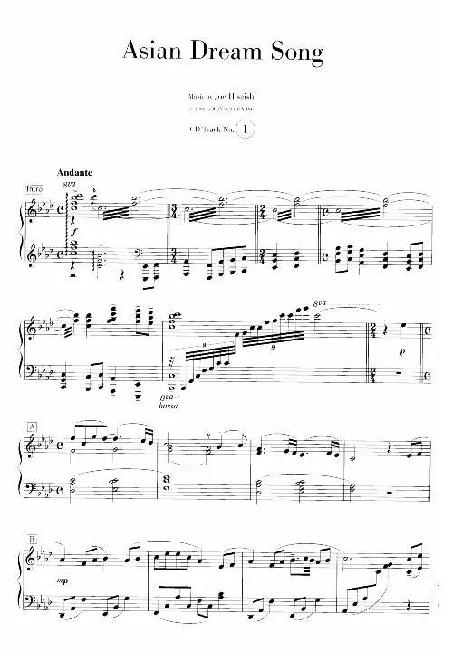 36、久石让-独奏作品乐谱（47页，共11首）_一万首著名钢琴曲谱哈农贝多芬合集视频教学电子版高清无水印可打印_3流行音乐谱_流行钢琴谱合集形式_高清PDF无水印