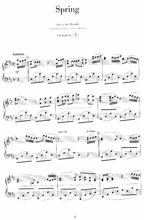 36、久石让-独奏作品乐谱（47页，共11首）_一万首著名钢琴曲谱哈农贝多芬合集视频教学电子版高清无水印可打印_3流行音乐谱_流行钢琴谱合集形式_高清PDF无水印