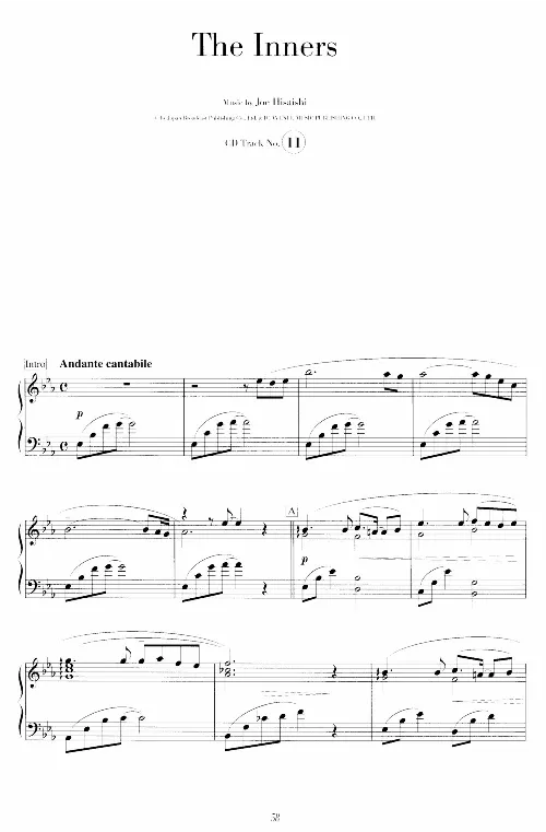 36、久石让-独奏作品乐谱（47页，共11首）_一万首著名钢琴曲谱哈农贝多芬合集视频教学电子版高清无水印可打印_3流行音乐谱_流行钢琴谱合集形式_高清PDF无水印