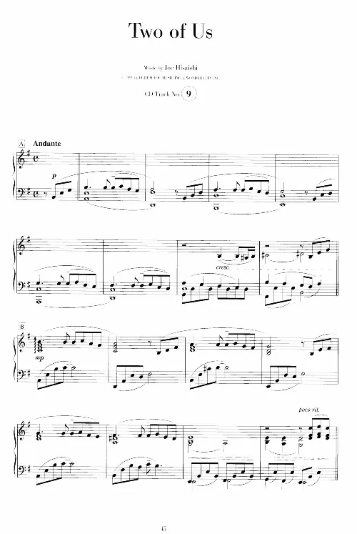 36、久石让-独奏作品乐谱（47页，共11首）_一万首著名钢琴曲谱哈农贝多芬合集视频教学电子版高清无水印可打印_3流行音乐谱_流行钢琴谱合集形式_高清PDF无水印