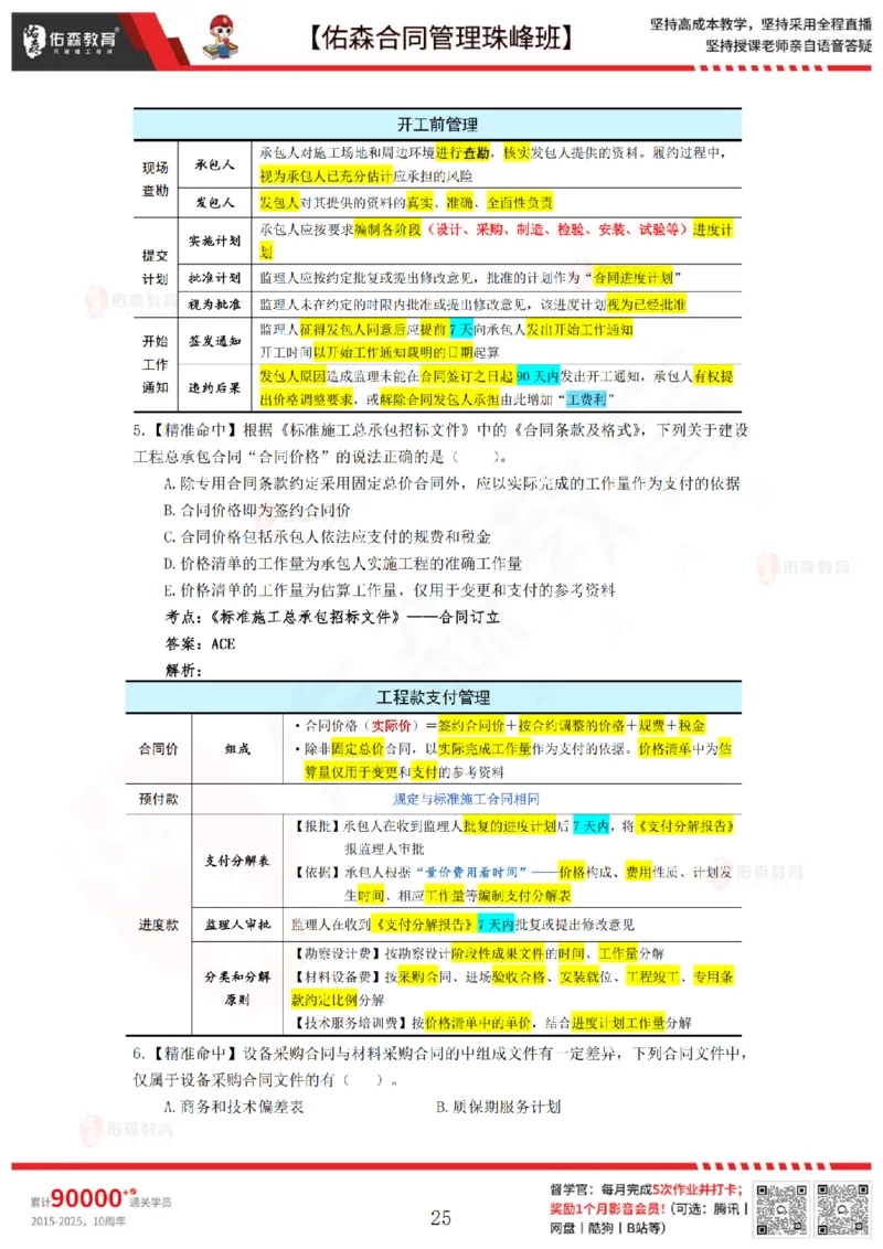 4月29日佑森合同管理珠峰班模考卷答案_监理工程师_2025监理工程师_2025年监理工程师SVIP_2025年监理合同管理SVIP_02-基础精讲✿高端面授✿深度强化