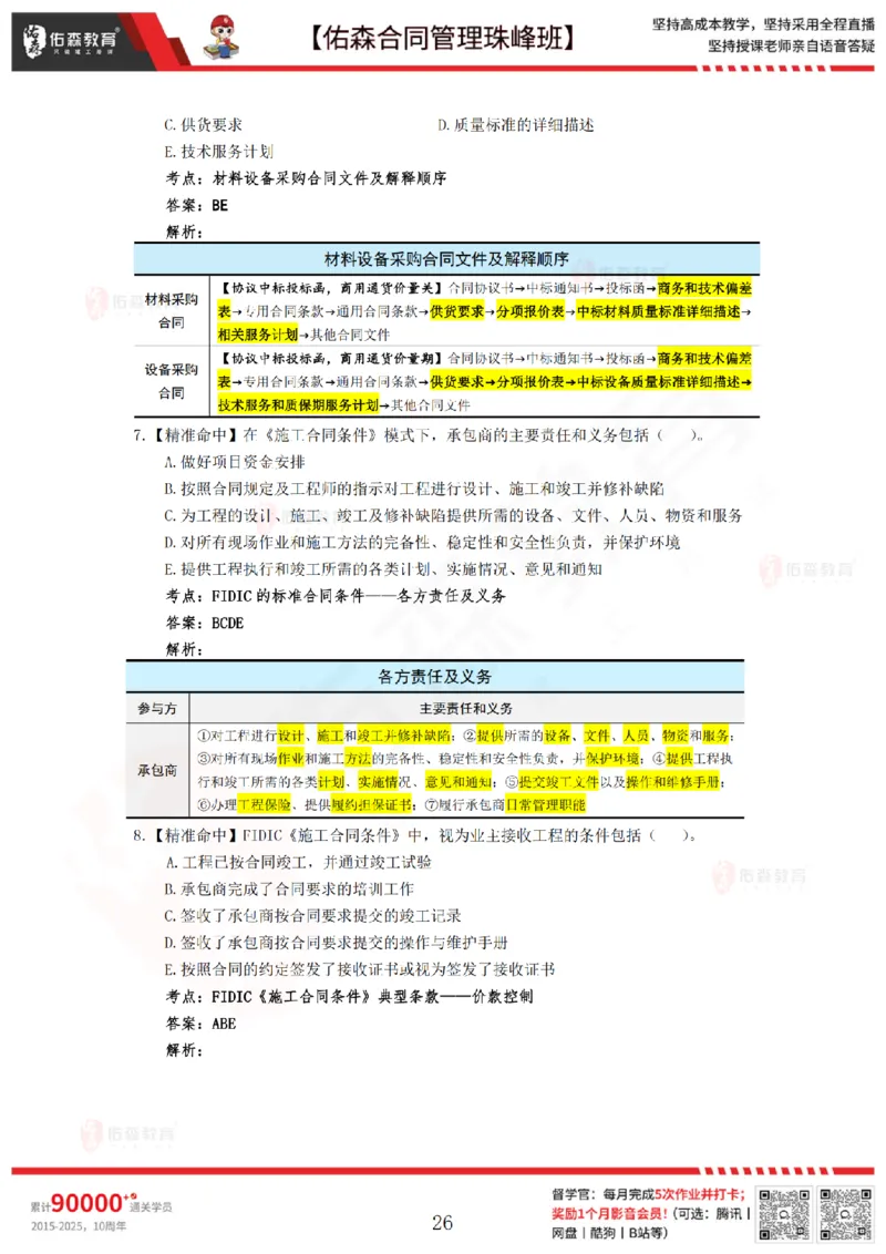 4月29日佑森合同管理珠峰班模考卷答案_监理工程师_2025监理工程师_2025年监理工程师SVIP_2025年监理合同管理SVIP_02-基础精讲✿高端面授✿深度强化