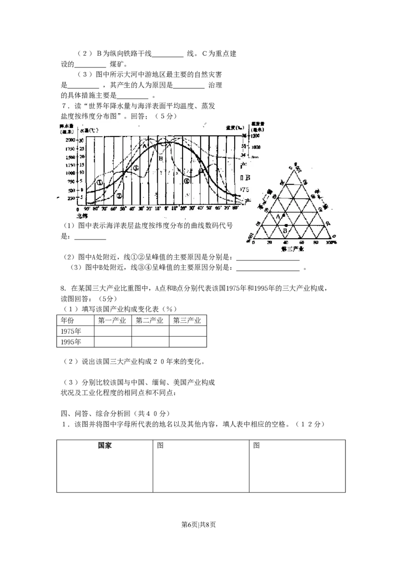 1998年云南高考地理真题_地理高考真题试卷_旧1990-2007&middot;高考地理真题_1990-2007&middot;高考地理真题&middot;PDF_云南