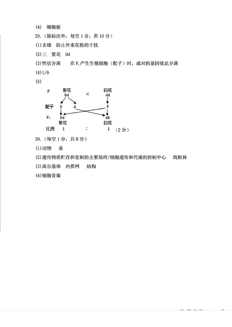 浙江省金华十校2024-2025学年高一上学期期末调研考试生物PDF版含答案_2024-2025高一（7-7月题库）_2025年01月试卷_0120浙江省金华十校2024-2025学年高一上学期期末调研考试