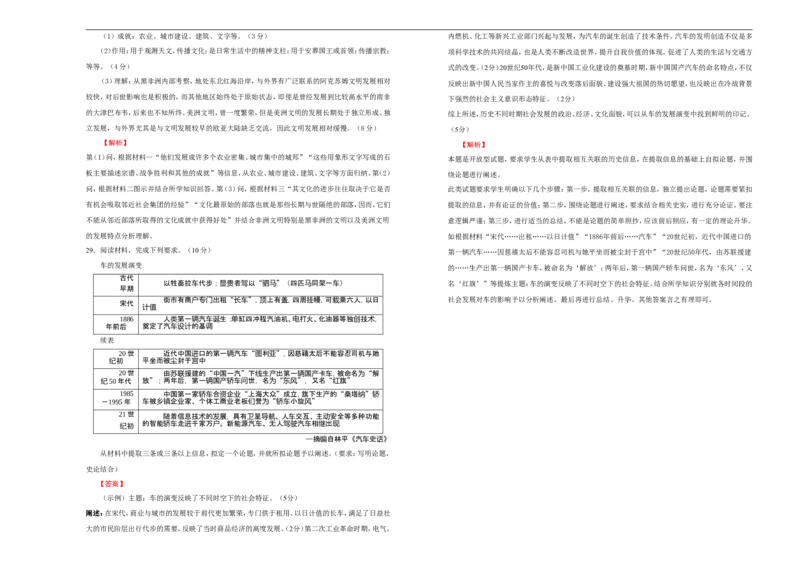 高二下学期期末备考金卷历史教师版_E015高中全科试卷_历史试题_选修3_人教版历史选修三期末试卷（007份）_高二下学期期末考试历史试题01