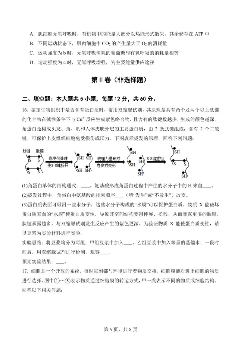 福建省莆田第一中学2024-2025学年高一上学期期末考试生物试题（扫描版有答案）_2024-2025高一（7-7月题库）_2025年02月试卷_0205福建省莆田第一中学2024-2025学年高一上学期期末考试