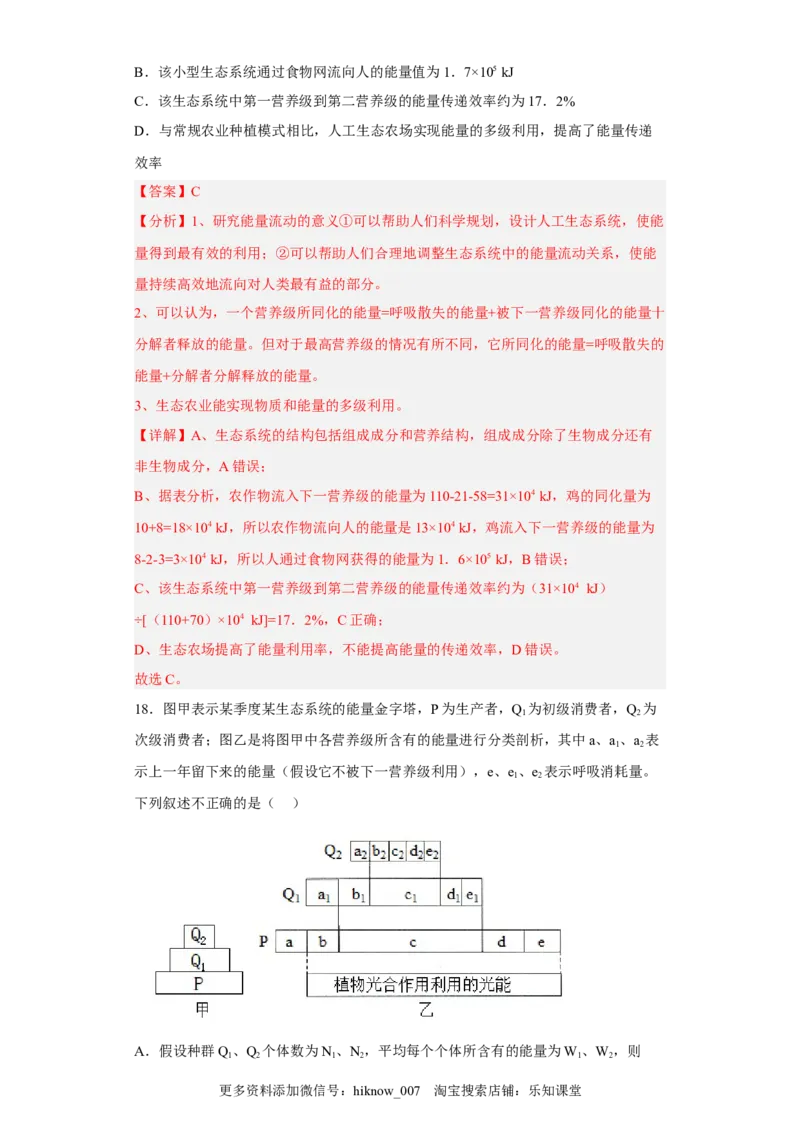第三章生态系统及其稳定性-2022-2023学年高二生物章末测试必刷卷（人教版2019选择性必修2）（解析版）_E015高中全科试卷_生物试题_选修2_1.单元测试_3、单元测试2023
