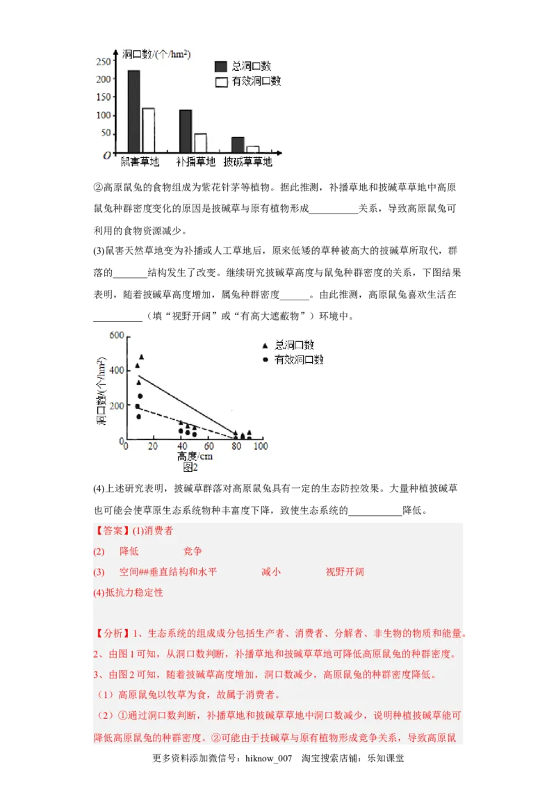 第三章生态系统及其稳定性-2022-2023学年高二生物章末测试必刷卷（人教版2019选择性必修2）（解析版）_E015高中全科试卷_生物试题_选修2_1.单元测试_3、单元测试2023