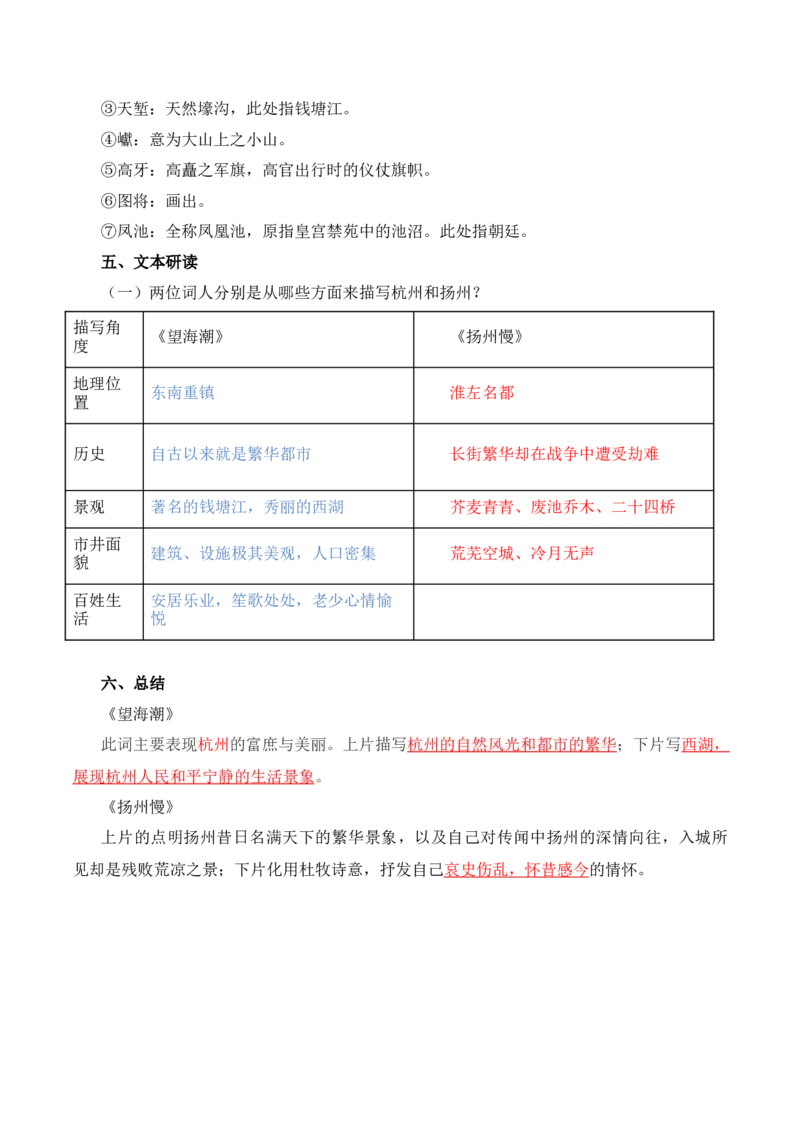 第1单元诗意的探寻-高二语文同步必背知识清单（统编版选择性必修下册）（教师版）_E015高中全科试卷_语文试题_选修下_5.新版高中语文试卷选择性必修下册_5.知识汇总