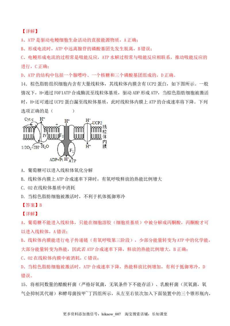 综合拉练卷05（解析版）_E015高中全科试卷_生物试题_必修1_4.期末试卷_1.模拟题_综合拉练卷05-2022-2023学年上学期高一生物期末考试综合拉练卷（人教版2019必修1）