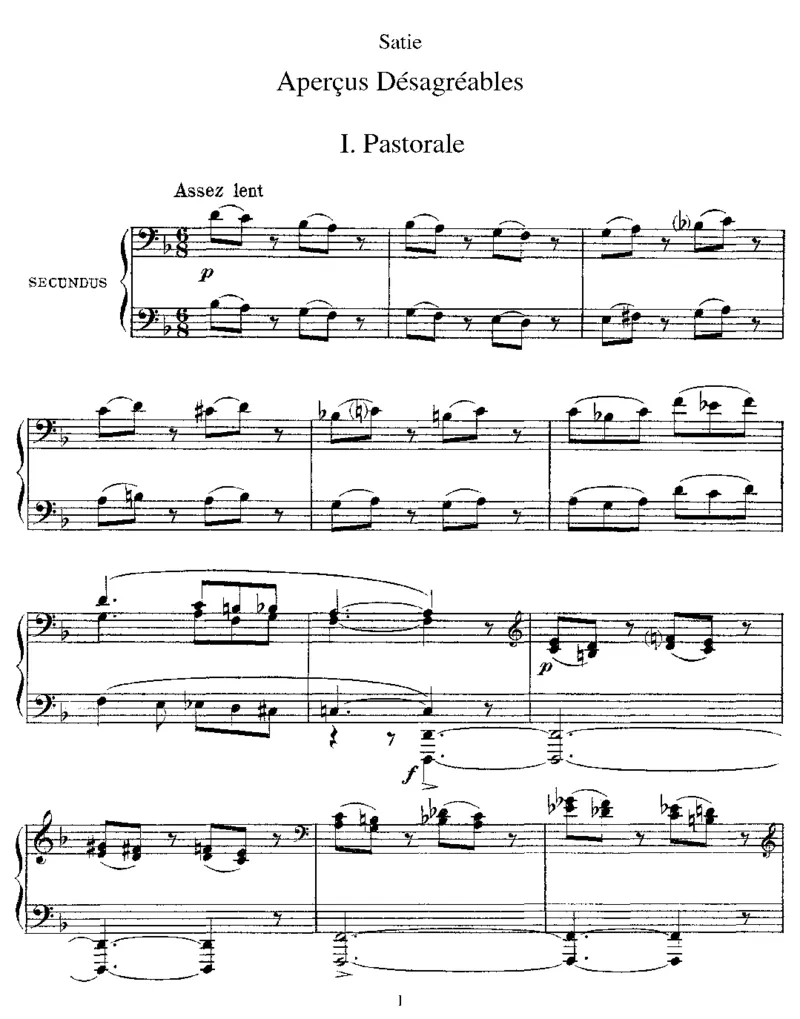 ApercusDesagreables(4Hands)_一万首著名钢琴曲谱哈农贝多芬合集视频教学电子版高清无水印可打印_1古典钢琴知名音乐家谱_萨蒂钢琴谱全集_四手连弹