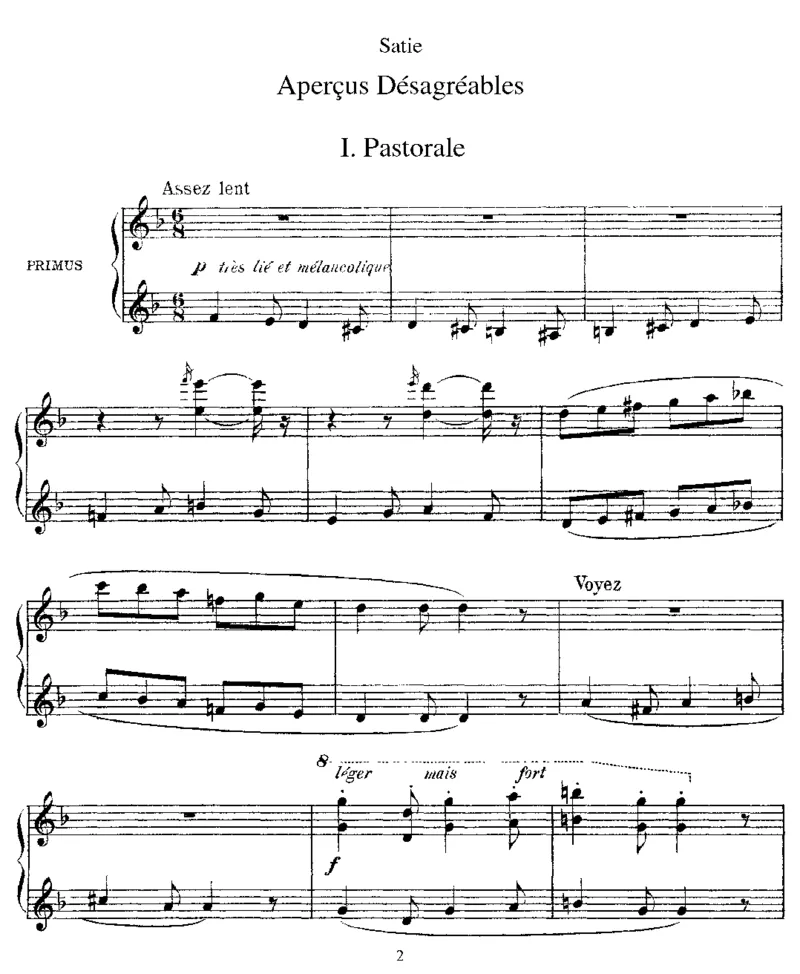 ApercusDesagreables(4Hands)_一万首著名钢琴曲谱哈农贝多芬合集视频教学电子版高清无水印可打印_1古典钢琴知名音乐家谱_萨蒂钢琴谱全集_四手连弹