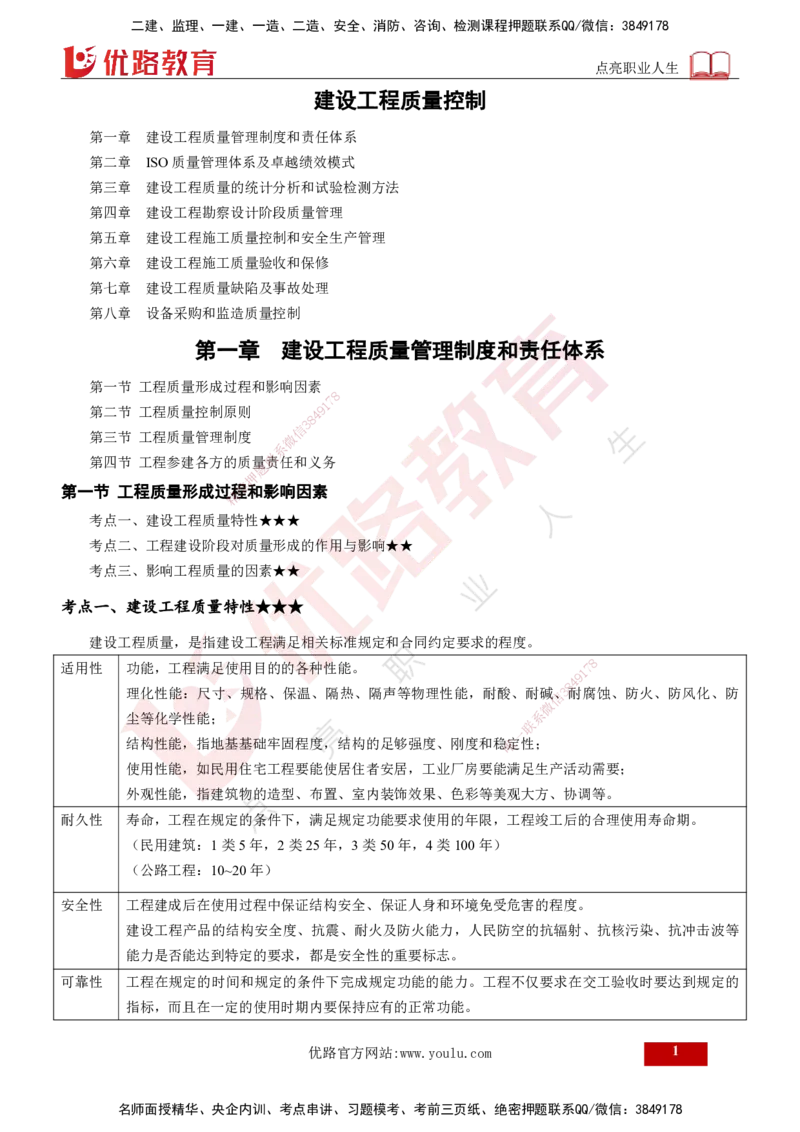 25年《质量控制（土建）》第1章（打印版）_监理工程师_2025监理工程师_2025年监理工程师SVIP_2025年监理土建控制SVIP_02-基础精讲✿高端面授✿深度强化