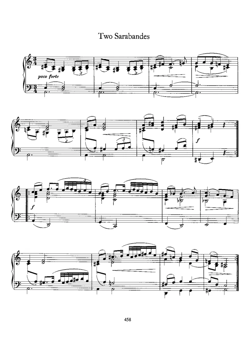 2Sarabandes_一万首著名钢琴曲谱哈农贝多芬合集视频教学电子版高清无水印可打印_1古典钢琴知名音乐家谱_勃拉姆斯钢琴谱全集_其他