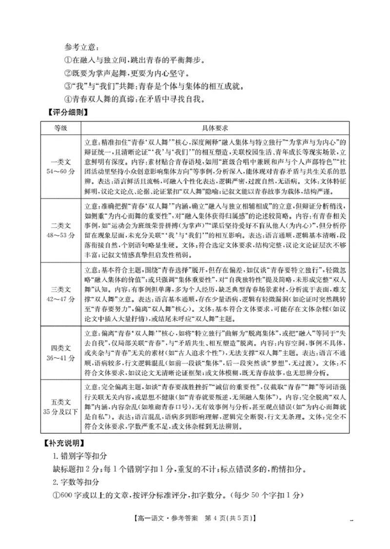 陕西省2025-2026学年高一上学期12月考试（26-167A）语文答案_2024-2025高一（7-7月题库）_2026年1月高一_260103金太阳&middot;陕西省2025-2026学年高一上学期12月考试（26-167A）（全）