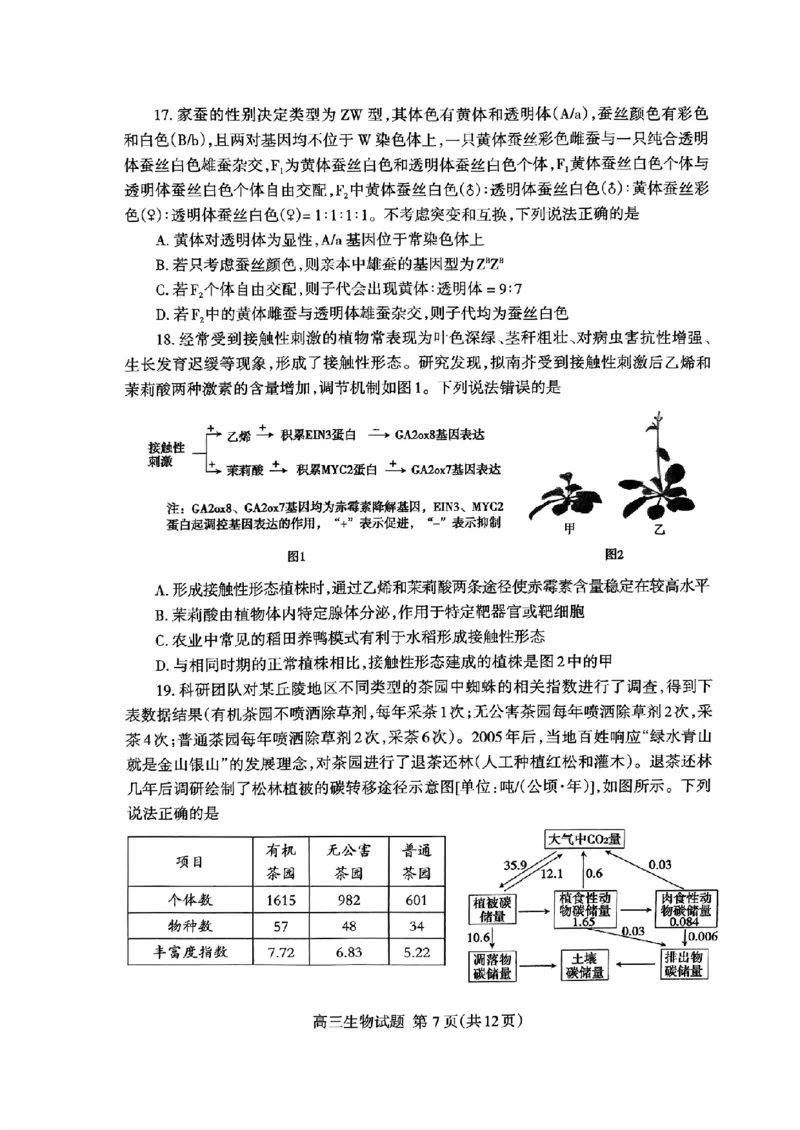 扫描件_24届泰安二模生物试题_2024年5月_01按日期_1号_2024届山东省泰安市高三4月二轮检测_2024届山东省泰安市高三4月二轮检测生物