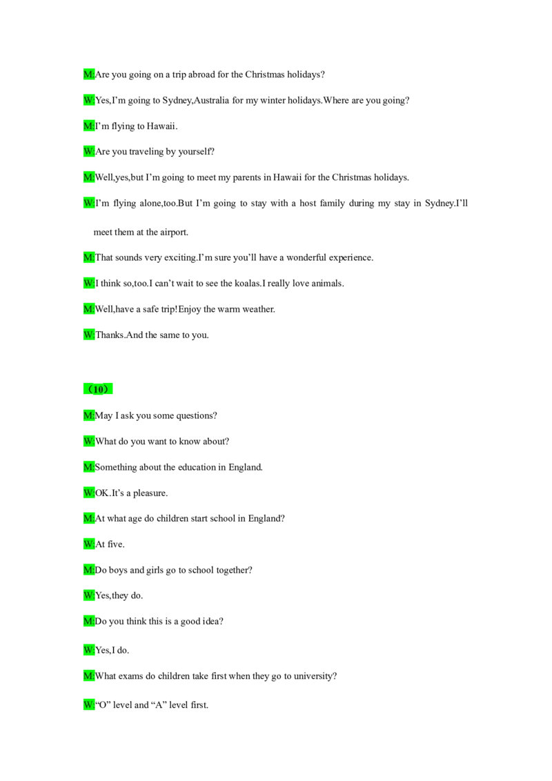 备考2024新高考英语听力(答案+文本)18_2024年5月_01按日期_1号_2024高考英语听力专题（80套模拟训练+历年真题）(附音频）_高考英语听力高分80套模拟训练