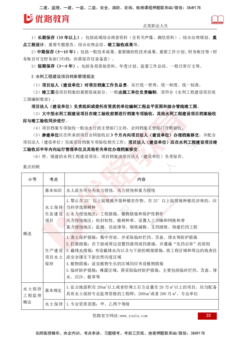 25年《案例分析（水利）》第9章（打印版）_监理工程师_2025监理工程师_2025年监理工程师SVIP_2025年监理水利案例SVIP_02-基础精讲✿高端面授✿深度强化_09.第9章水土保持监理