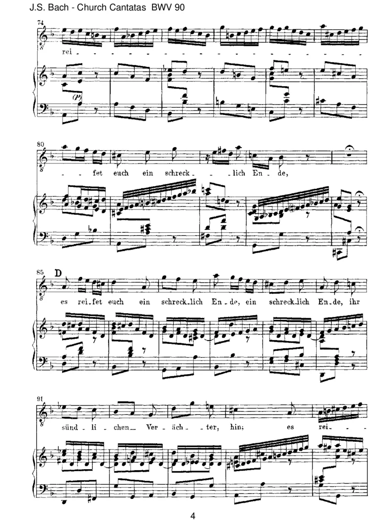 BWV90EsreisseteucheinschrecklichEnde_一万首著名钢琴曲谱哈农贝多芬合集视频教学电子版高清无水印可打印_1古典钢琴知名音乐家谱_巴赫钢琴谱全集_J.S巴赫作品全集