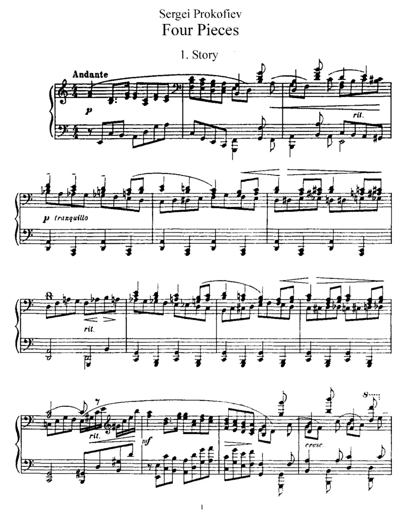 4Pieces,Op3_一万首著名钢琴曲谱哈农贝多芬合集视频教学电子版高清无水印可打印_1古典钢琴知名音乐家谱_普罗科菲耶夫钢琴谱全集_钢琴小品集