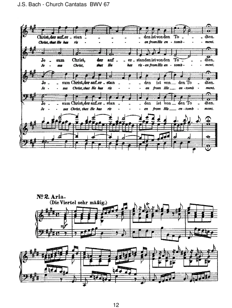 BWV67HaltimGed_chtnisJesumChrist_一万首著名钢琴曲谱哈农贝多芬合集视频教学电子版高清无水印可打印_1古典钢琴知名音乐家谱_巴赫钢琴谱全集_J.S巴赫作品全集
