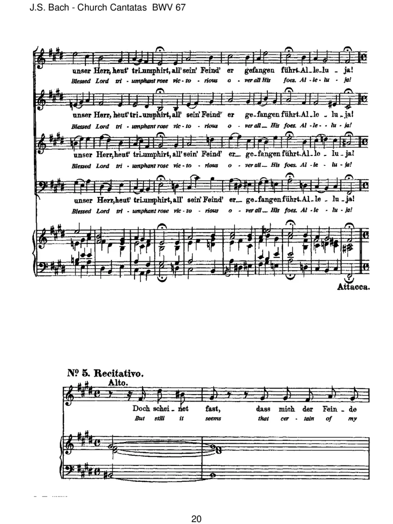 BWV67HaltimGed_chtnisJesumChrist_一万首著名钢琴曲谱哈农贝多芬合集视频教学电子版高清无水印可打印_1古典钢琴知名音乐家谱_巴赫钢琴谱全集_J.S巴赫作品全集