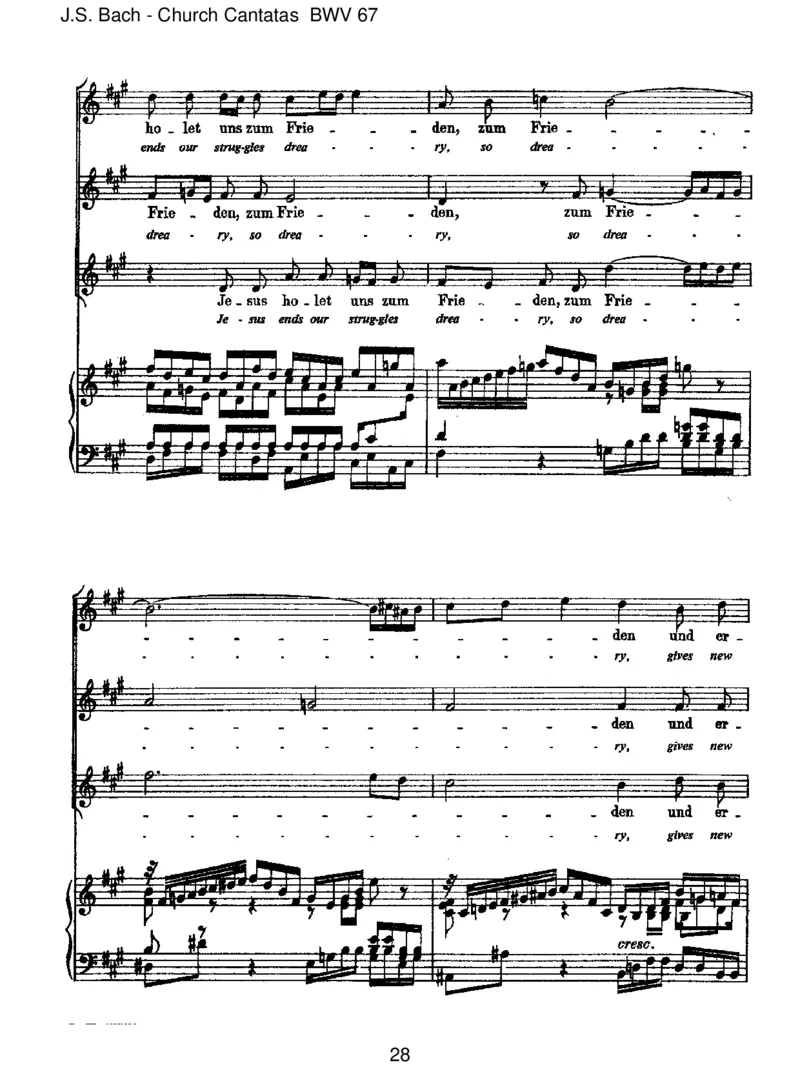 BWV67HaltimGed_chtnisJesumChrist_一万首著名钢琴曲谱哈农贝多芬合集视频教学电子版高清无水印可打印_1古典钢琴知名音乐家谱_巴赫钢琴谱全集_J.S巴赫作品全集