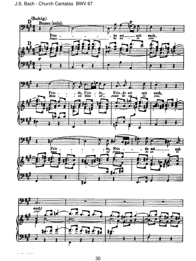 BWV67HaltimGed_chtnisJesumChrist_一万首著名钢琴曲谱哈农贝多芬合集视频教学电子版高清无水印可打印_1古典钢琴知名音乐家谱_巴赫钢琴谱全集_J.S巴赫作品全集