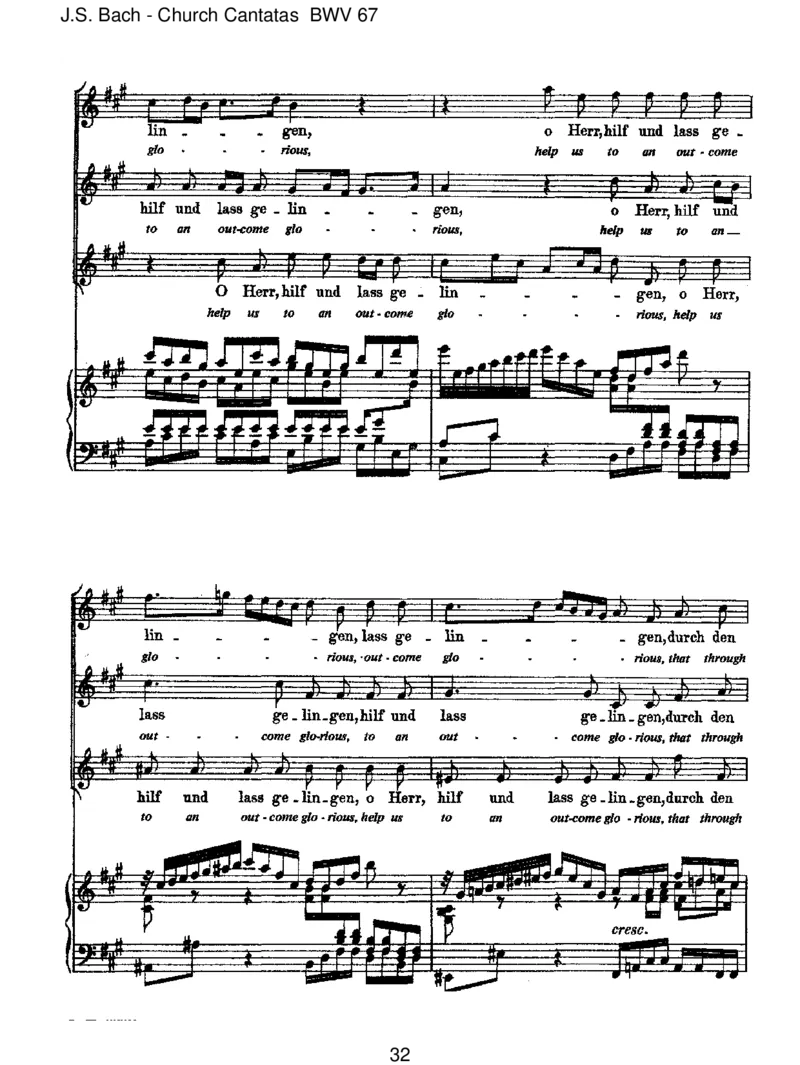 BWV67HaltimGed_chtnisJesumChrist_一万首著名钢琴曲谱哈农贝多芬合集视频教学电子版高清无水印可打印_1古典钢琴知名音乐家谱_巴赫钢琴谱全集_J.S巴赫作品全集