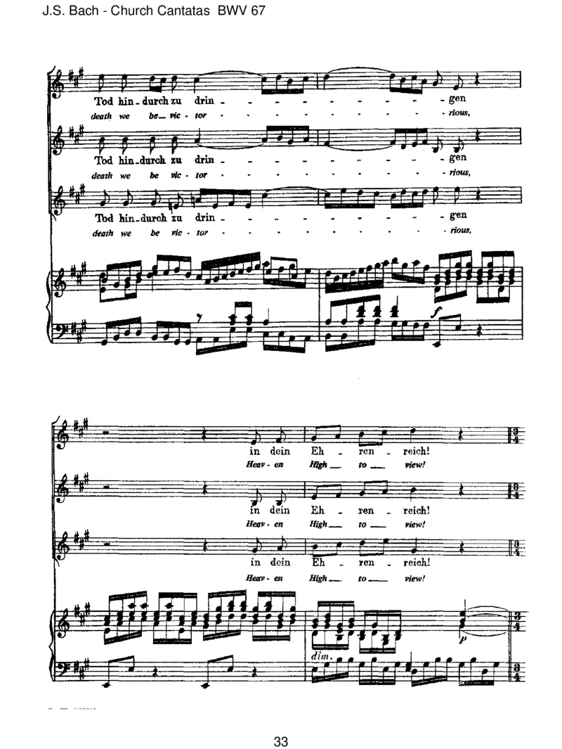 BWV67HaltimGed_chtnisJesumChrist_一万首著名钢琴曲谱哈农贝多芬合集视频教学电子版高清无水印可打印_1古典钢琴知名音乐家谱_巴赫钢琴谱全集_J.S巴赫作品全集