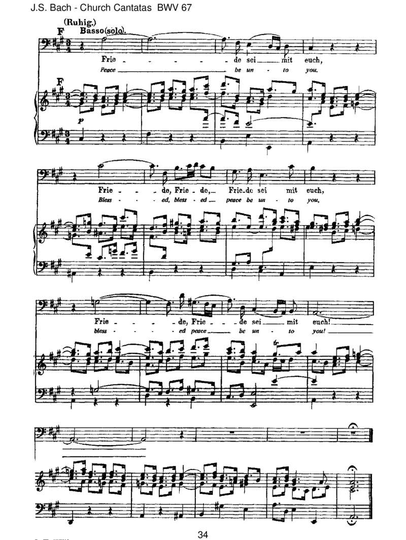 BWV67HaltimGed_chtnisJesumChrist_一万首著名钢琴曲谱哈农贝多芬合集视频教学电子版高清无水印可打印_1古典钢琴知名音乐家谱_巴赫钢琴谱全集_J.S巴赫作品全集