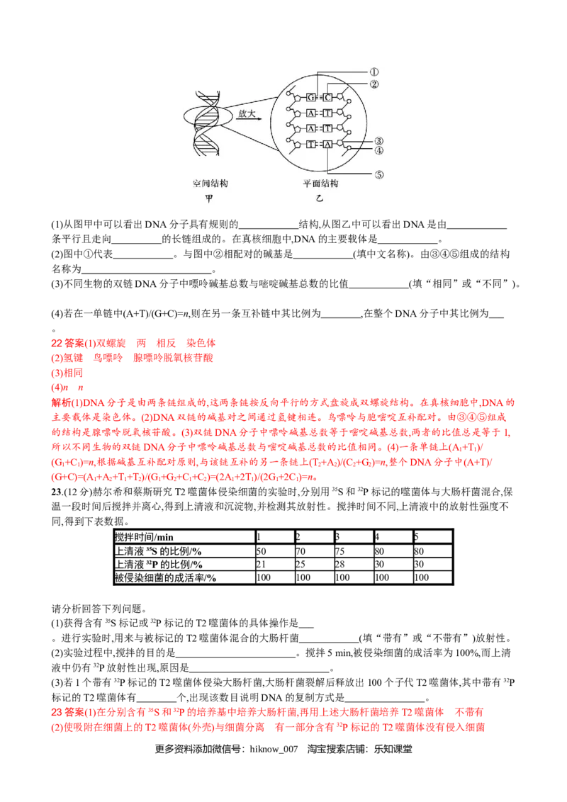第3章基因的本质（解析版）_E015高中全科试卷_生物试题_必修2_1.单元测试_2、单元测试2023_第3章+基因的本质-过单元2022-2023学年高一生物模拟考场单元检测卷（人教版2019必修2）