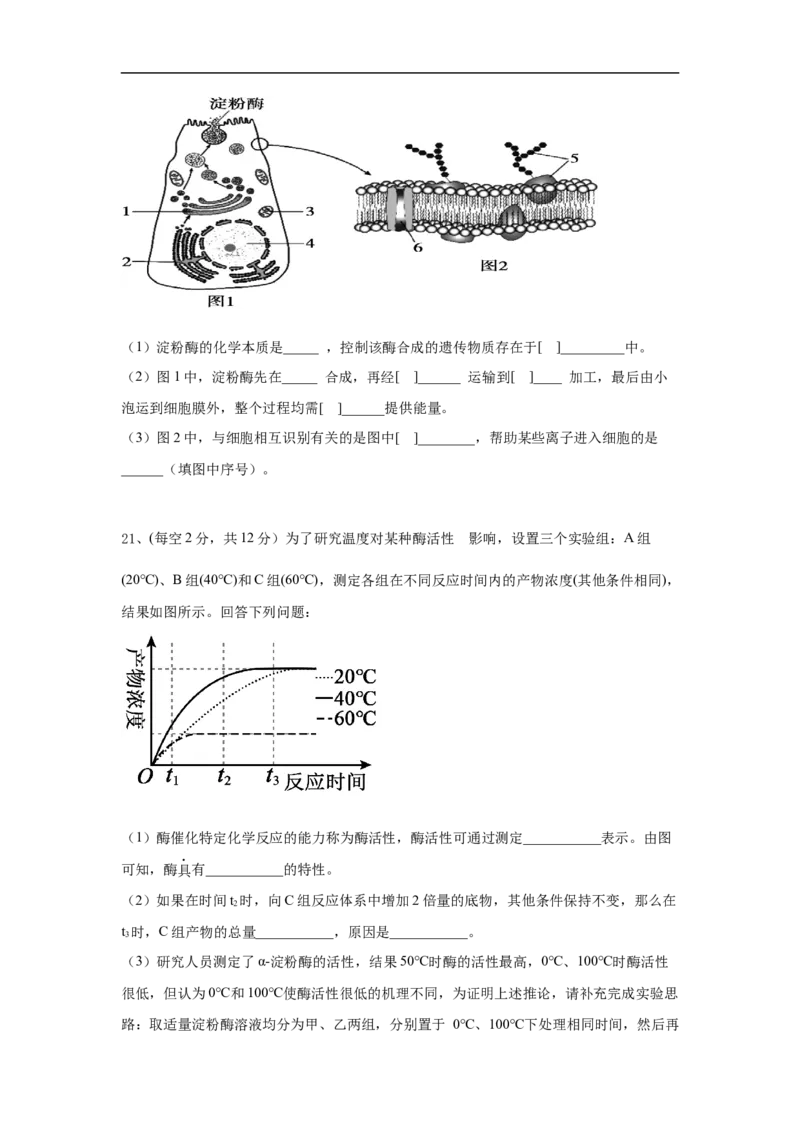 湖北省十堰市普通高中教联体2025-2026学年高一上学期12月月考生物试题（无答案）_2024-2025高一（7-7月题库）_2026年1月高一