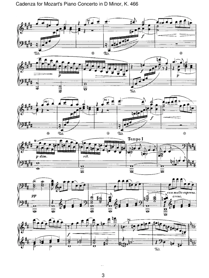 CadenzaforMozart'sPianoConcertoinDMinor,K.466_一万首著名钢琴曲谱哈农贝多芬合集视频教学电子版高清无水印可打印_1古典钢琴知名音乐家谱_勃拉姆斯钢琴谱全集