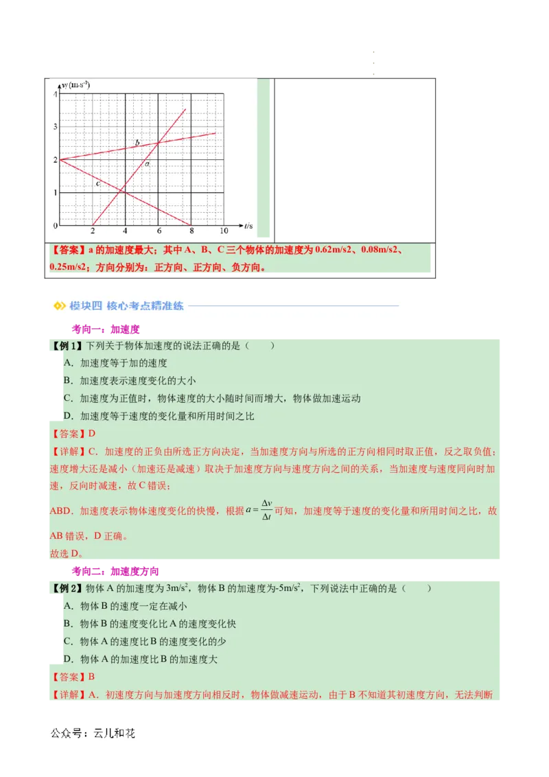 第04讲速度变化的描述--加速度（解析版）_2024-2025高一（7-7月题库）_2024年7月试卷_07082024年初升高物理无忧衔接（通用版）+暑假自学课2024年新高一物理暑假提升精品讲义