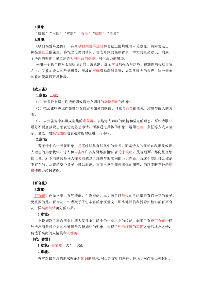 第1单元墨染锦年寄语青春（教师版）-高一语文同步必背知识清单（统编版必修上册）_E015高中全科试卷_语文试题_必修上_1.新版高中语文试卷必修上册_6.知识汇总
