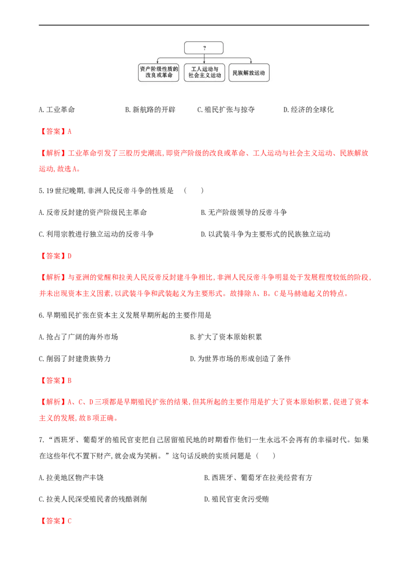 第六单元综合测试卷（解析版）_E015高中全科试卷_历史试题_必修下_1.单元测试_第六单元综合测试卷