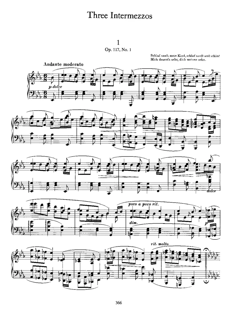3Intermezzos,Op117_一万首著名钢琴曲谱哈农贝多芬合集视频教学电子版高清无水印可打印_1古典钢琴知名音乐家谱_勃拉姆斯钢琴谱全集_钢琴小品与间奏曲