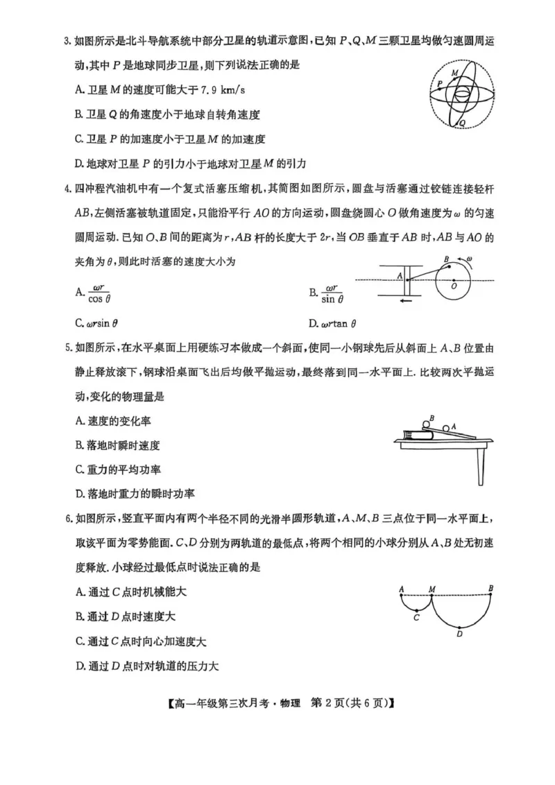 河北省沧州市四县联考2024-2025学年高一下学期6月月考物理（PDF版，无答案）_2024-2025高一（7-7月题库）_2025年6月7.10新增_0609河北省沧州市四县联考2024-2025学年高一下学期6月月考